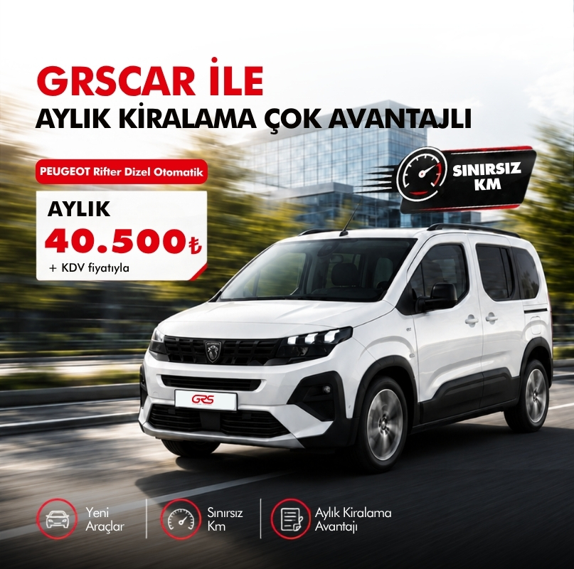 Sınırsız Kilometre ile Aylık Kiralama Avantajı !